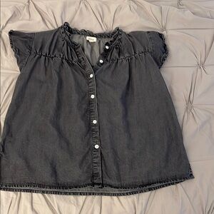 Women’s washed out  Black Button-Up Shirt